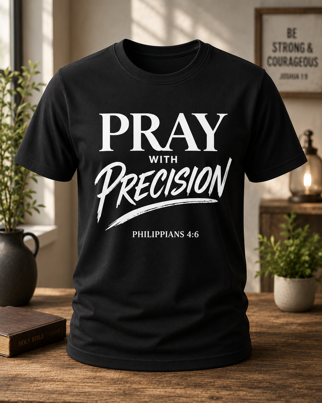Pray With Precision – Philippians 4:6 Tee Black