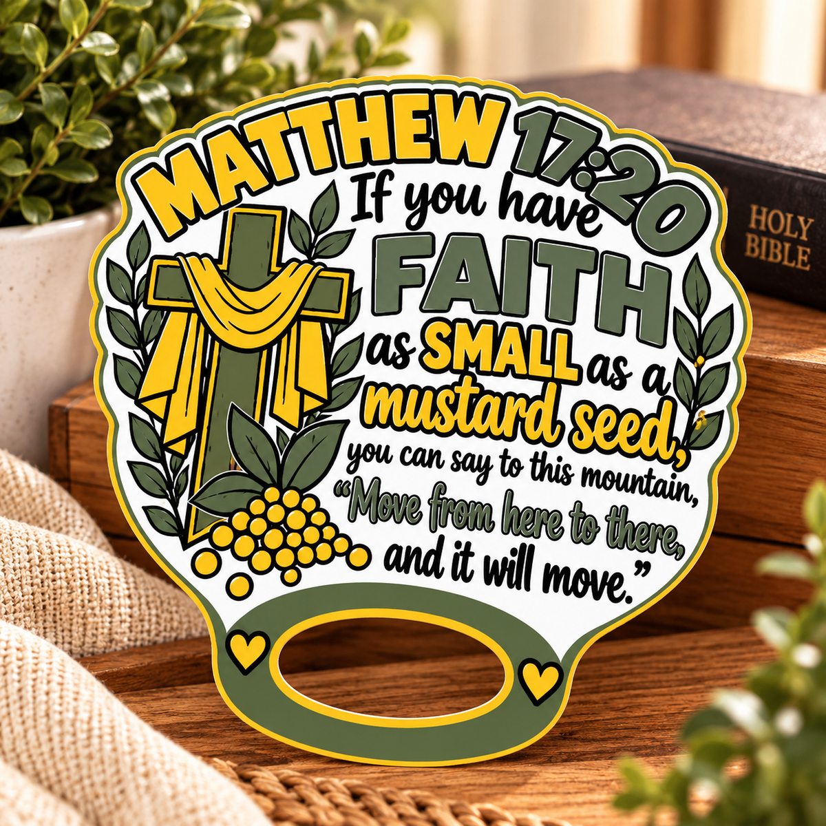 Matthew 17:20 3D Faith Fan