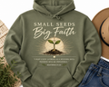 Small Seeds. Big Faith. Hoodie - Green/Cream