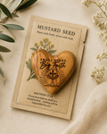 Small Seeds. Big Faith. Wood Pocket Heart